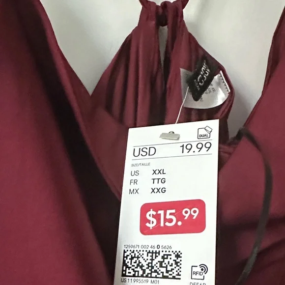 H&M Burgundy Midi Slip Dress NWOT - Picture 2 of 4